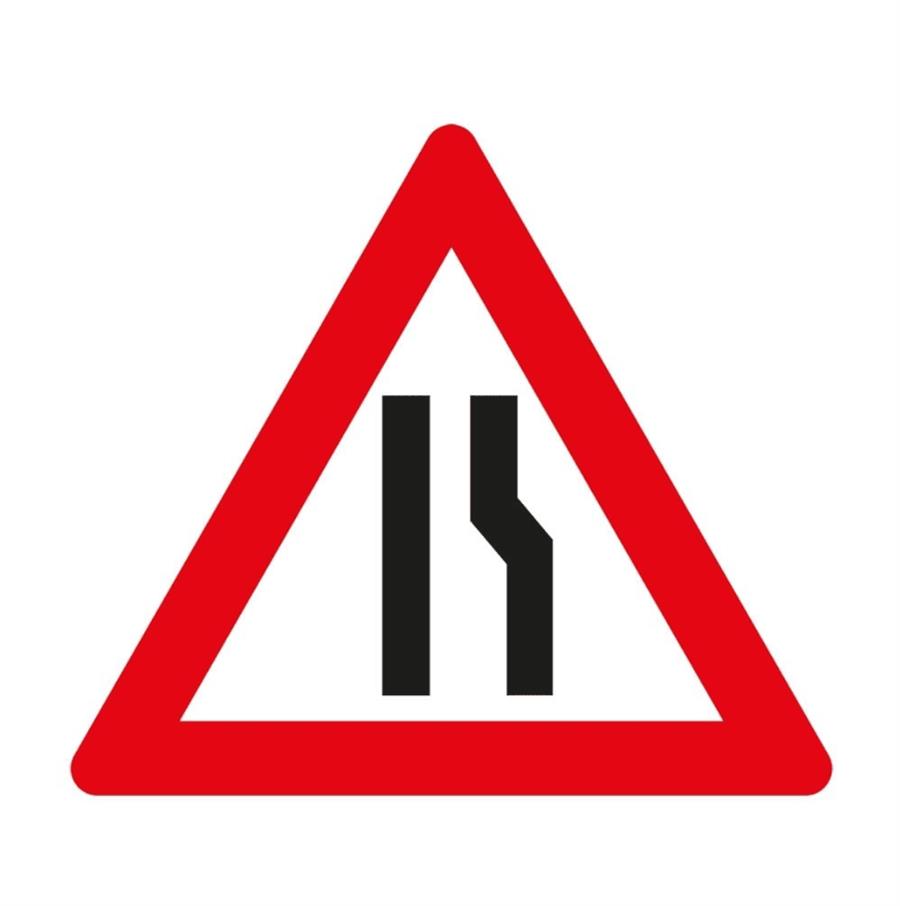 Üçgen Uyarı Levhası - Sağ Şerit Daralıyor